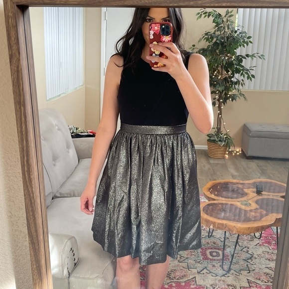 Calvin Klein A- Line Black and Sparkle Formal Dress - Picture 3 of 5